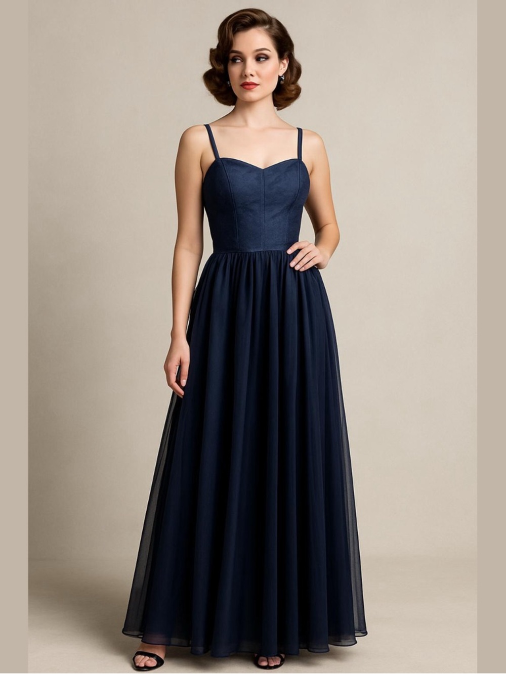 VTG Navy Saint Tropez West Tulle Women’s Corset Maxi Gown Dress Cottagecore Glam